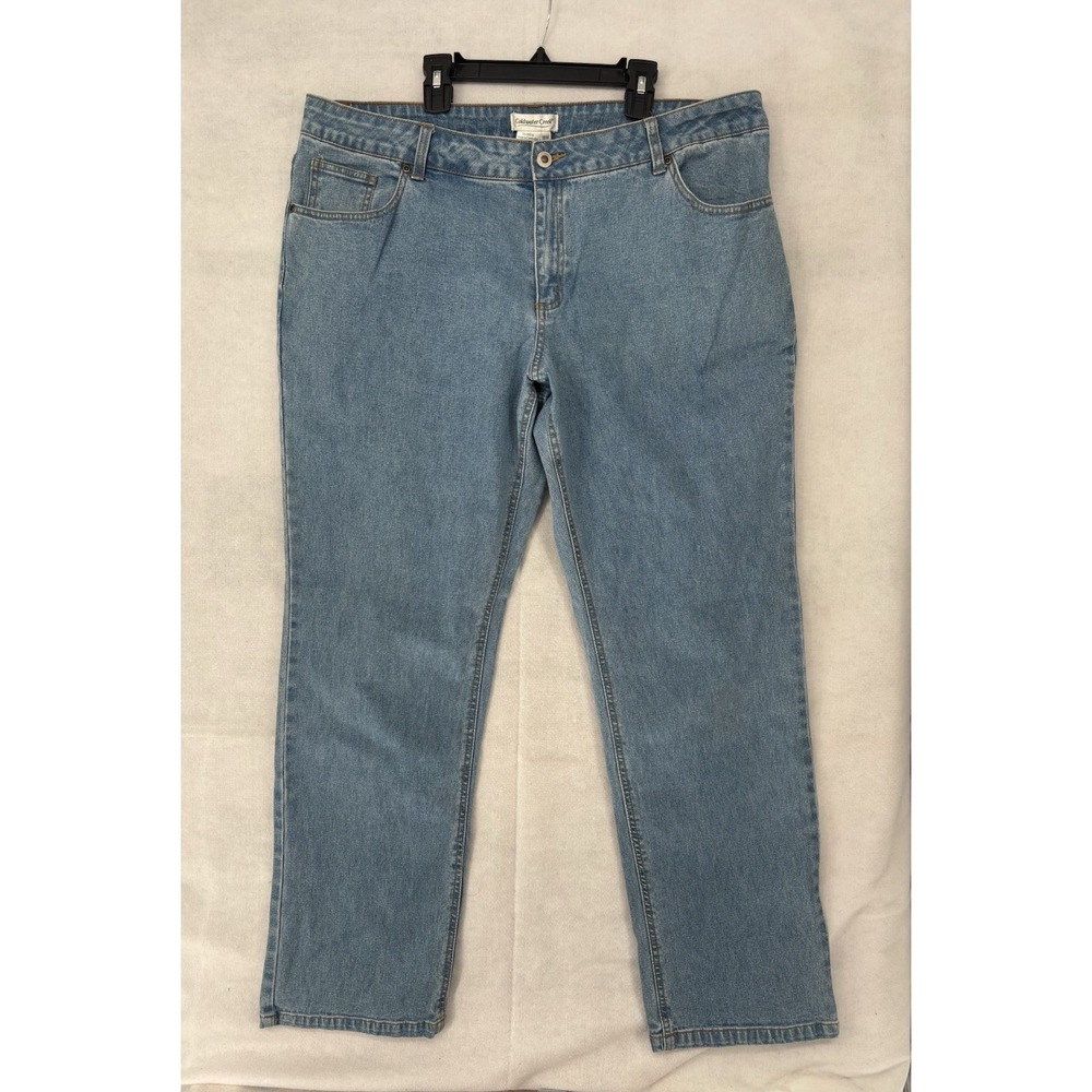 Coldwater Creek Jeans Womens W18 (38x29) Lt Blue Straight Leg Stretch Denim